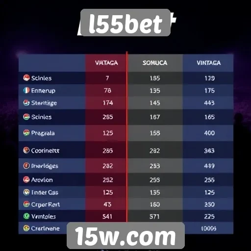 Comparação entre L55bet e concorrentes do setor de jogos